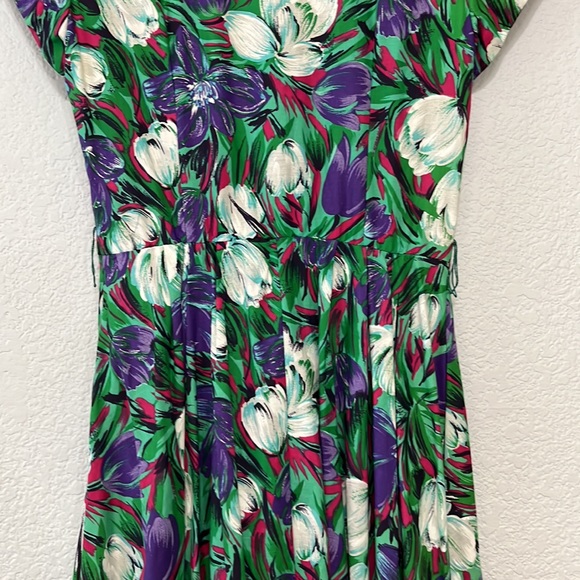 Vintage Colorful Floral Floral Dress - Picture 10 of 14